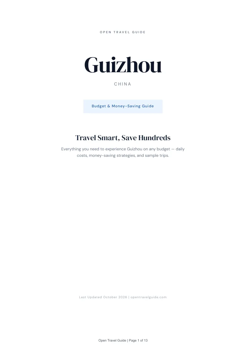 Guizhou Budget & Money-Saving Guide: Cover