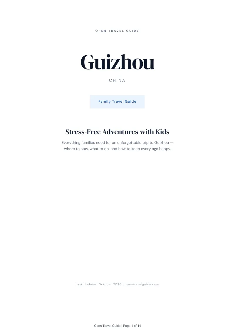 Guizhou Family Travel Guide: Cover