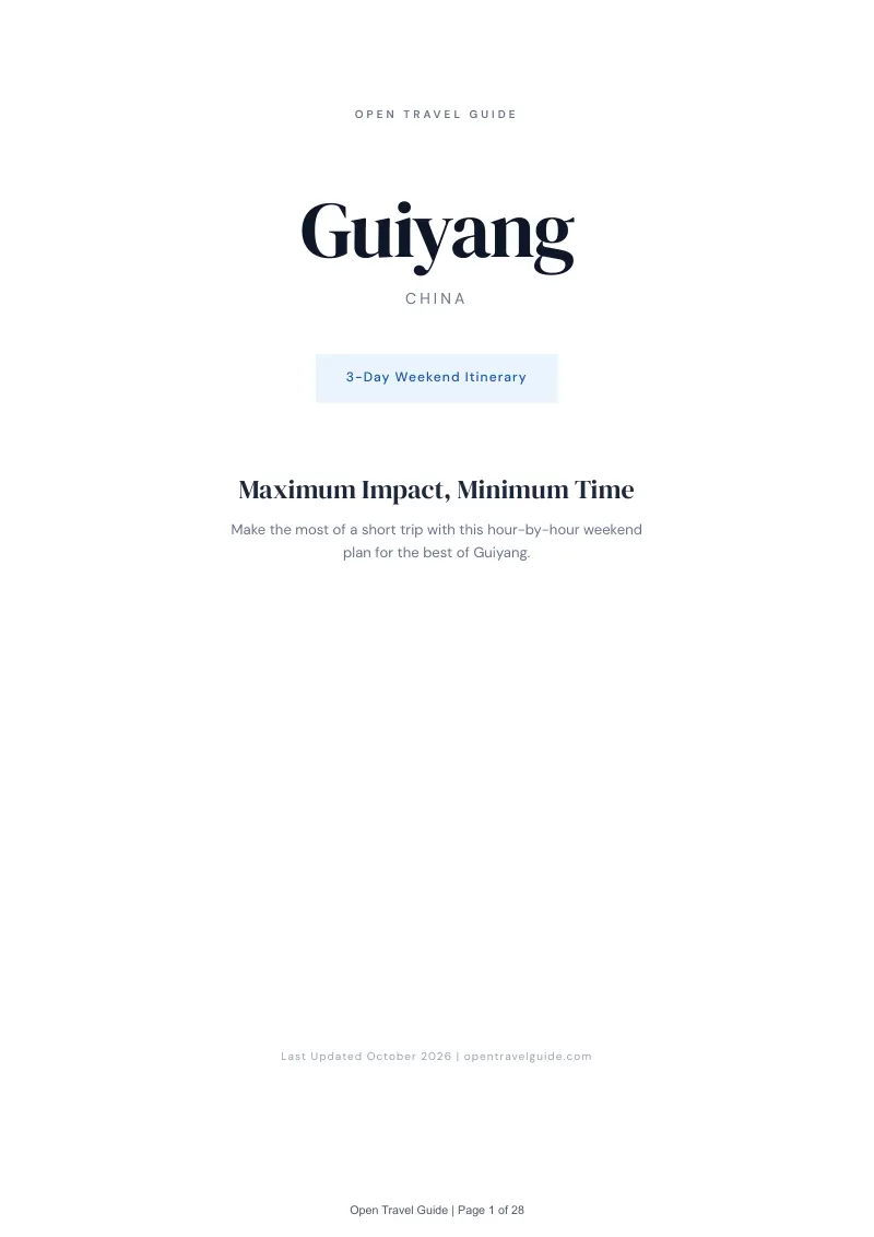 Guiyang 3-Day Weekend Itinerary: Cover