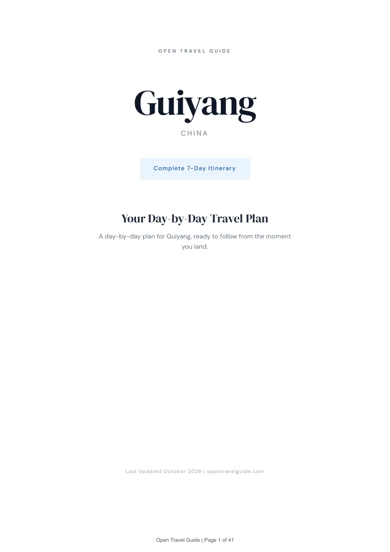 Guiyang 7-Day Itinerary: Cover
