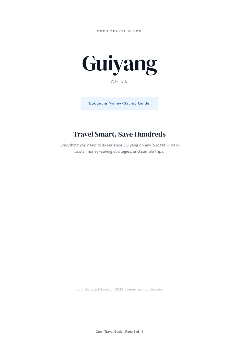 Guiyang Budget & Money-Saving Guide: Cover