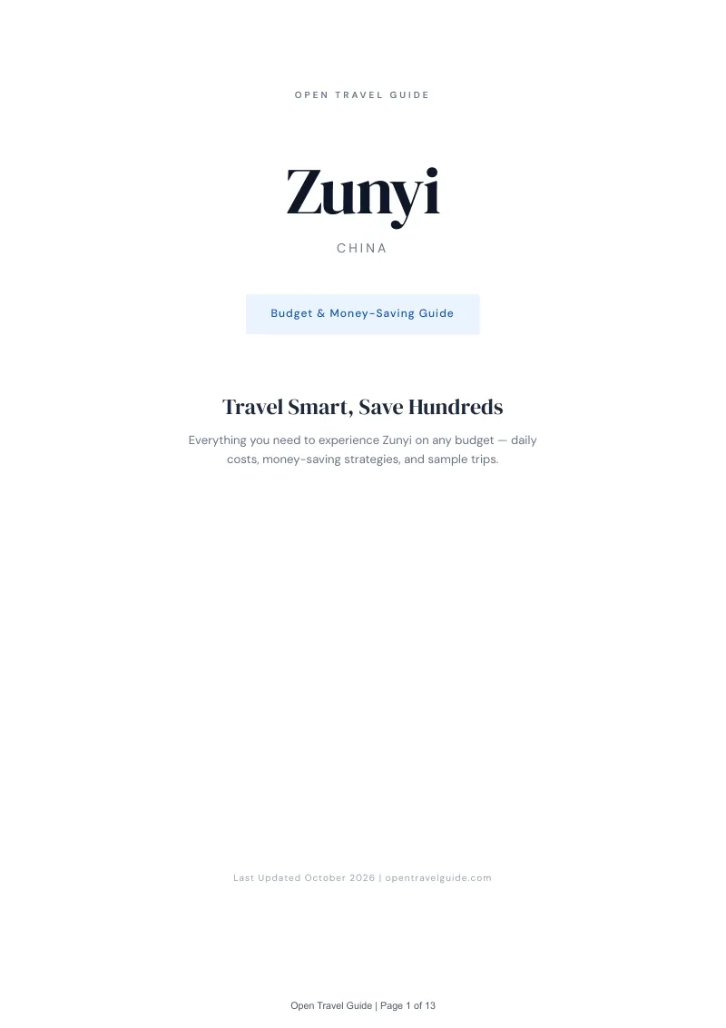 Zunyi Budget & Money-Saving Guide: Cover