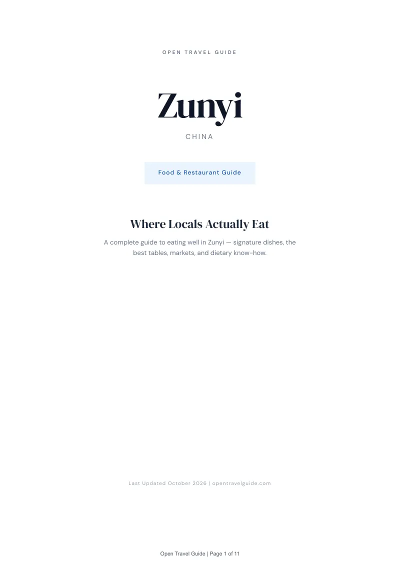 Zunyi Food & Restaurant Guide: Cover