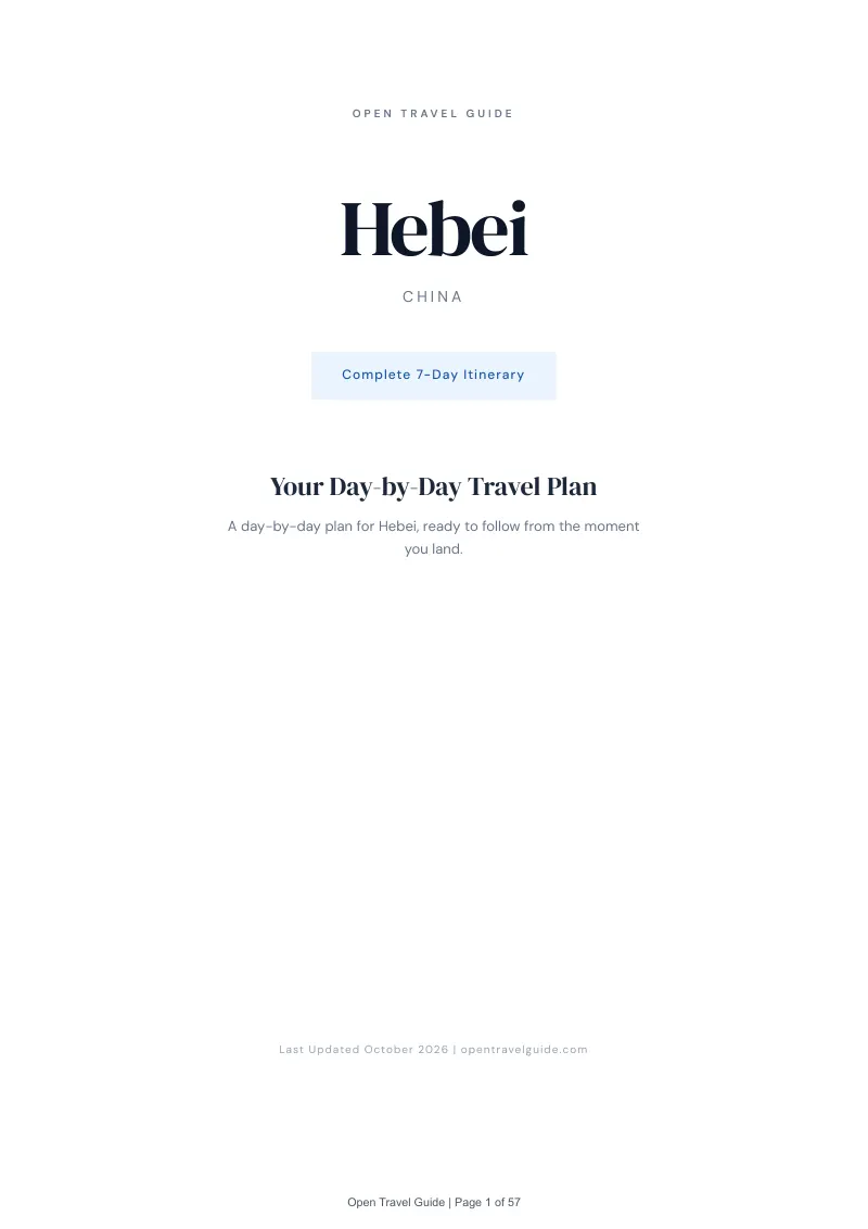 Hebei 7-Day Itinerary: Cover