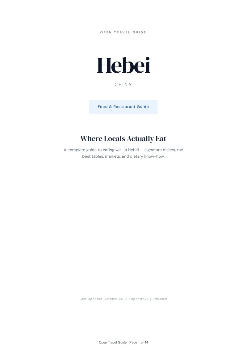 Hebei Food & Restaurant Guide: Cover