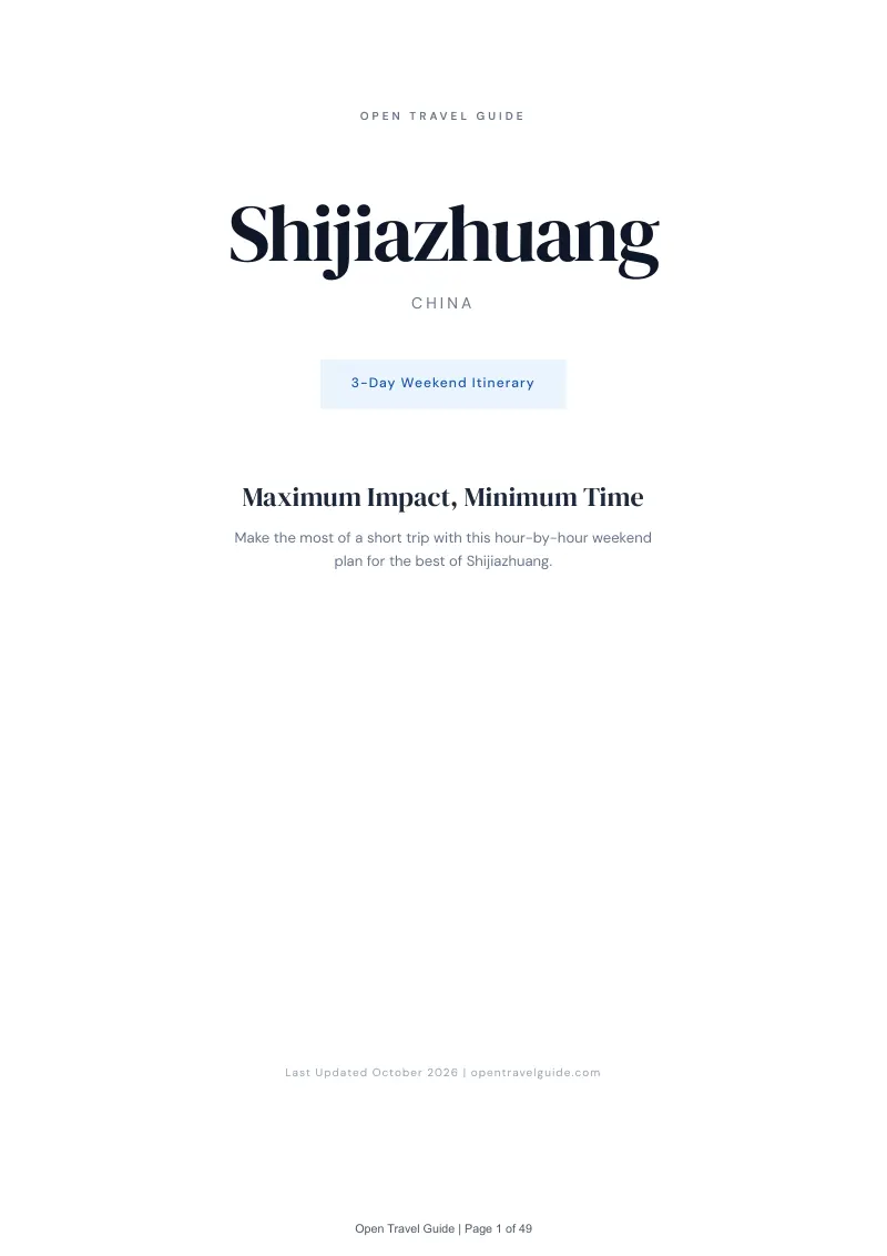 Shijiazhuang 3-Day Weekend Itinerary: Cover