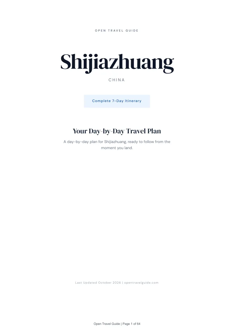 Shijiazhuang 7-Day Itinerary: Cover