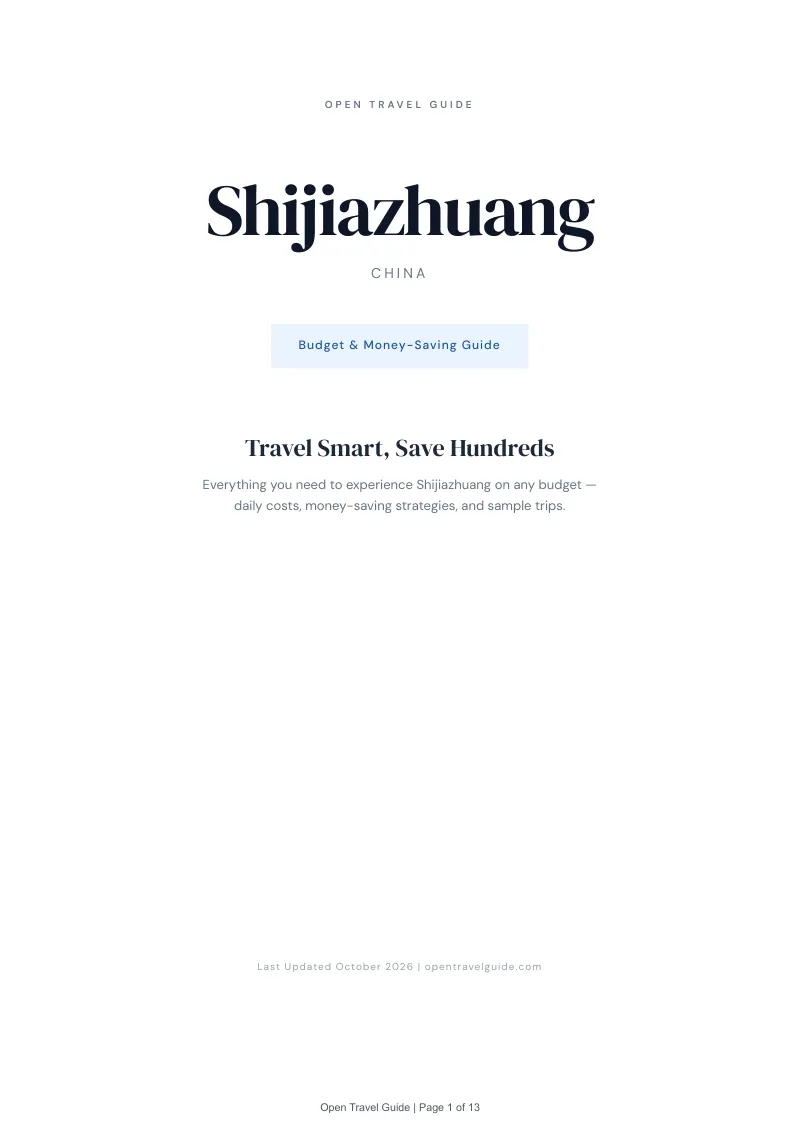 Shijiazhuang Budget & Money-Saving Guide: Cover
