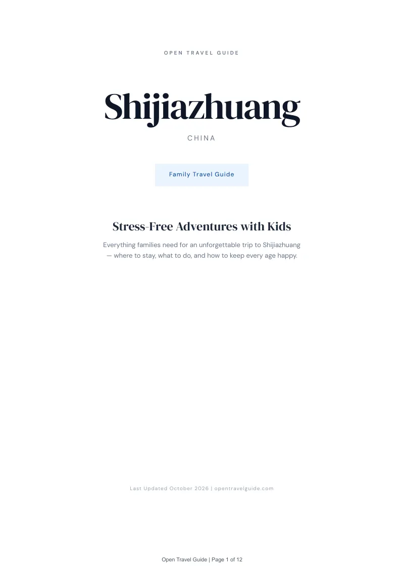 Shijiazhuang Family Travel Guide: Cover