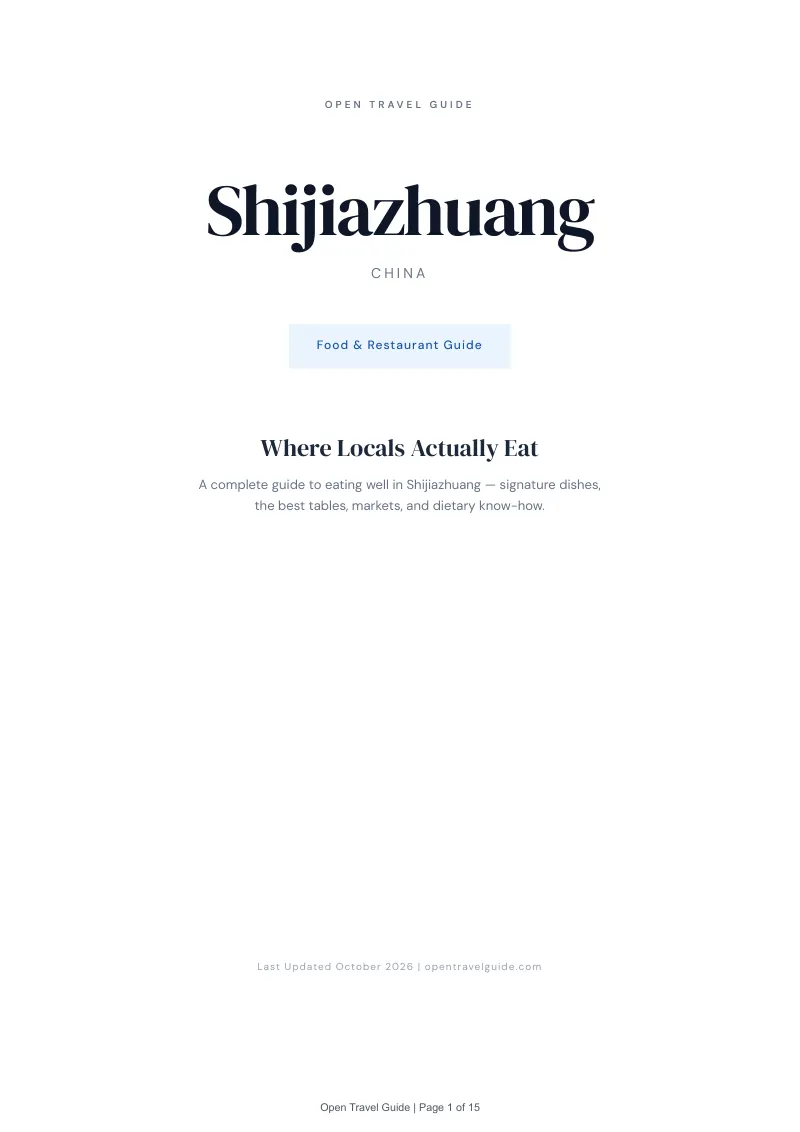 Shijiazhuang Food & Restaurant Guide: Cover