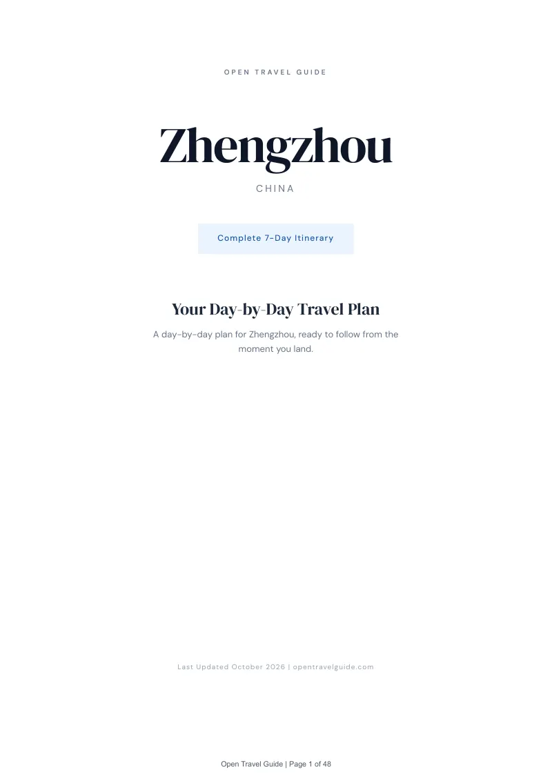 Zhengzhou 7-Day Itinerary: Cover