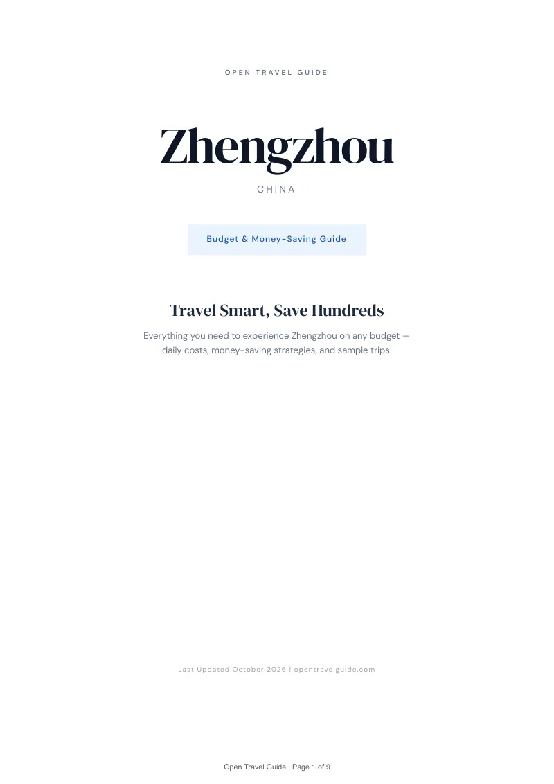 Zhengzhou Budget & Money-Saving Guide: Cover