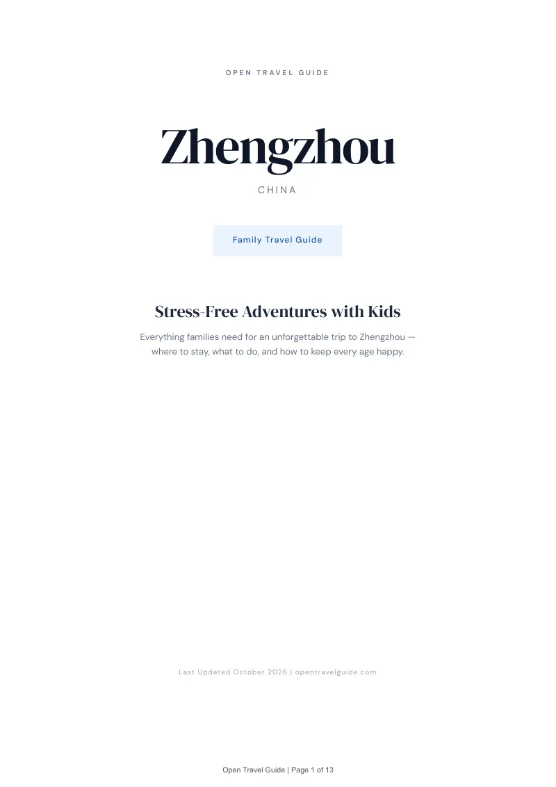 Zhengzhou Family Travel Guide: Cover
