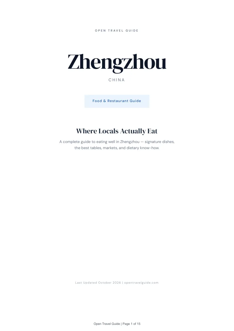 Zhengzhou Food & Restaurant Guide: Cover