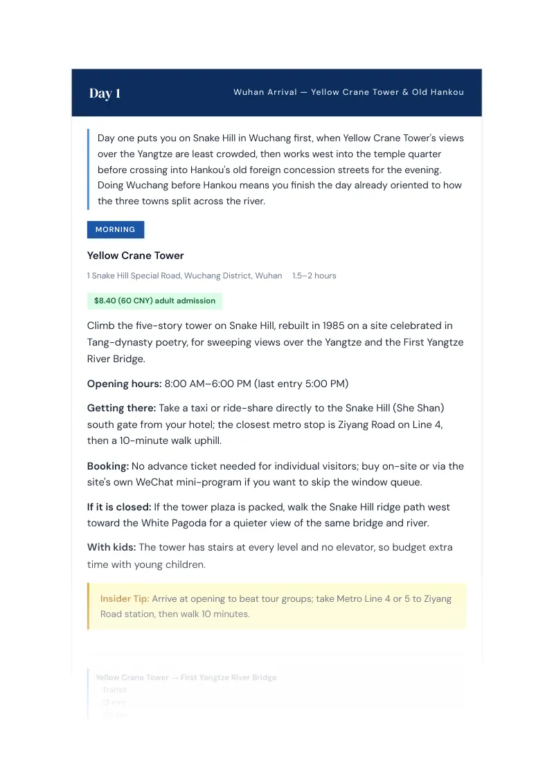 Hubei 7-Day Itinerary: Day 1