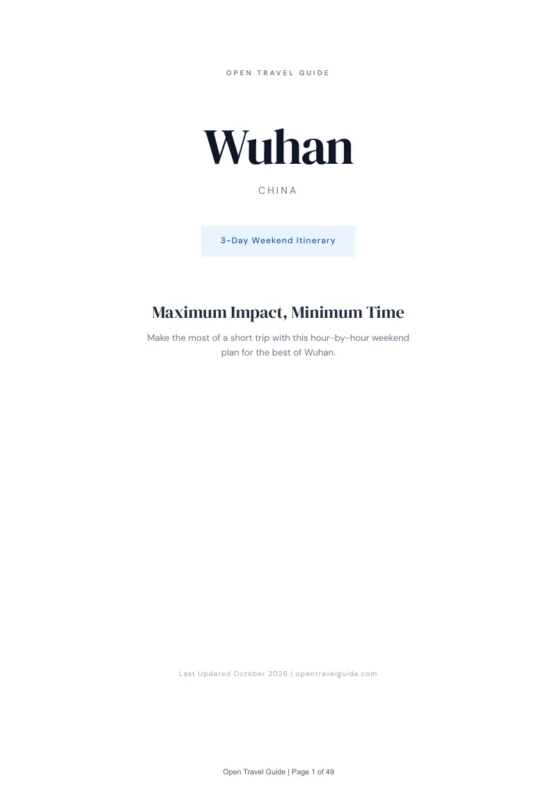 Wuhan 3-Day Weekend Itinerary: Cover