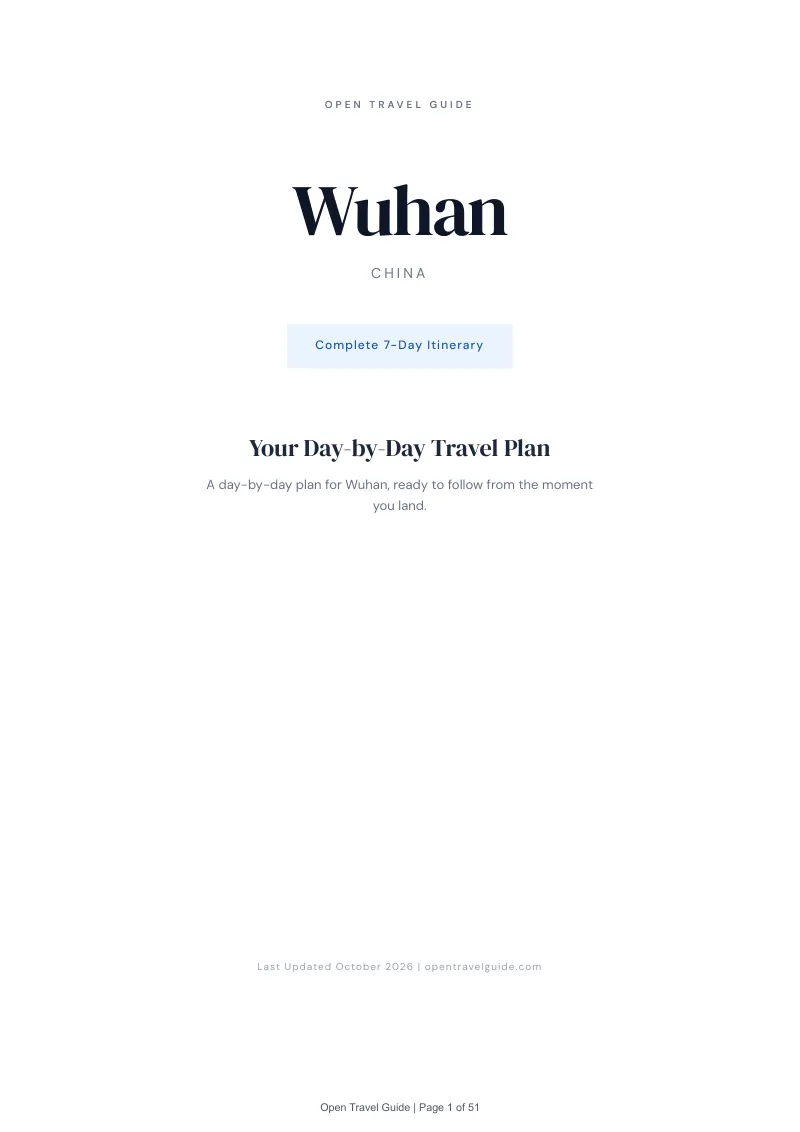 Wuhan 7-Day Itinerary: Cover
