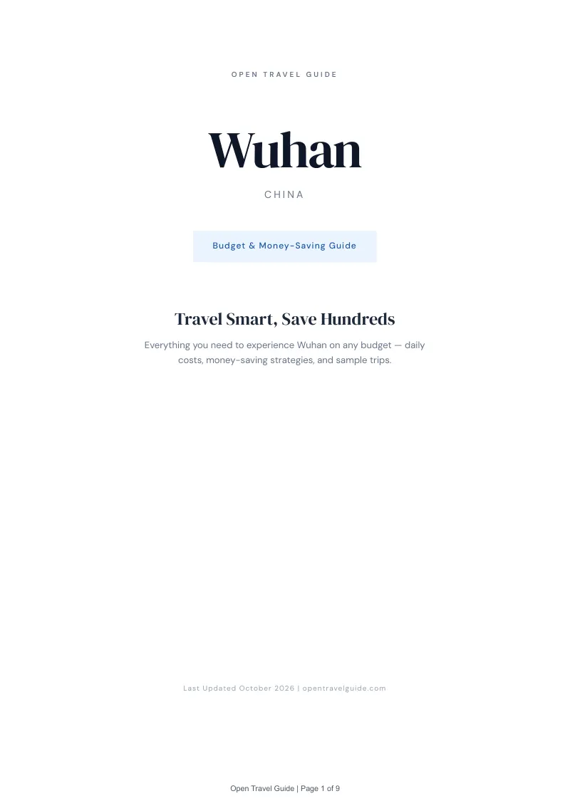 Wuhan Budget & Money-Saving Guide: Cover