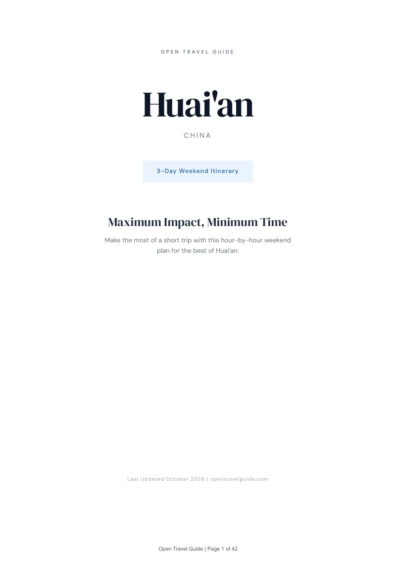 Huai An 3-Day Weekend Itinerary: Cover