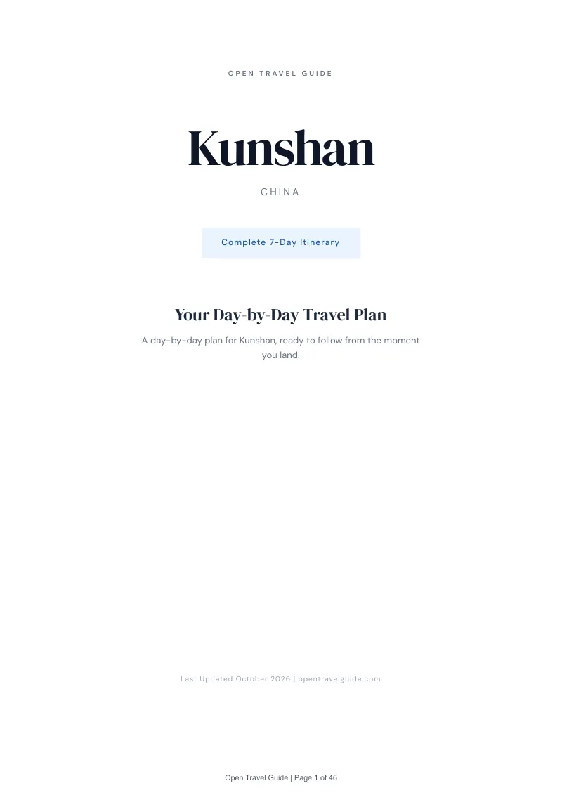 Kunshan 7-Day Itinerary: Cover