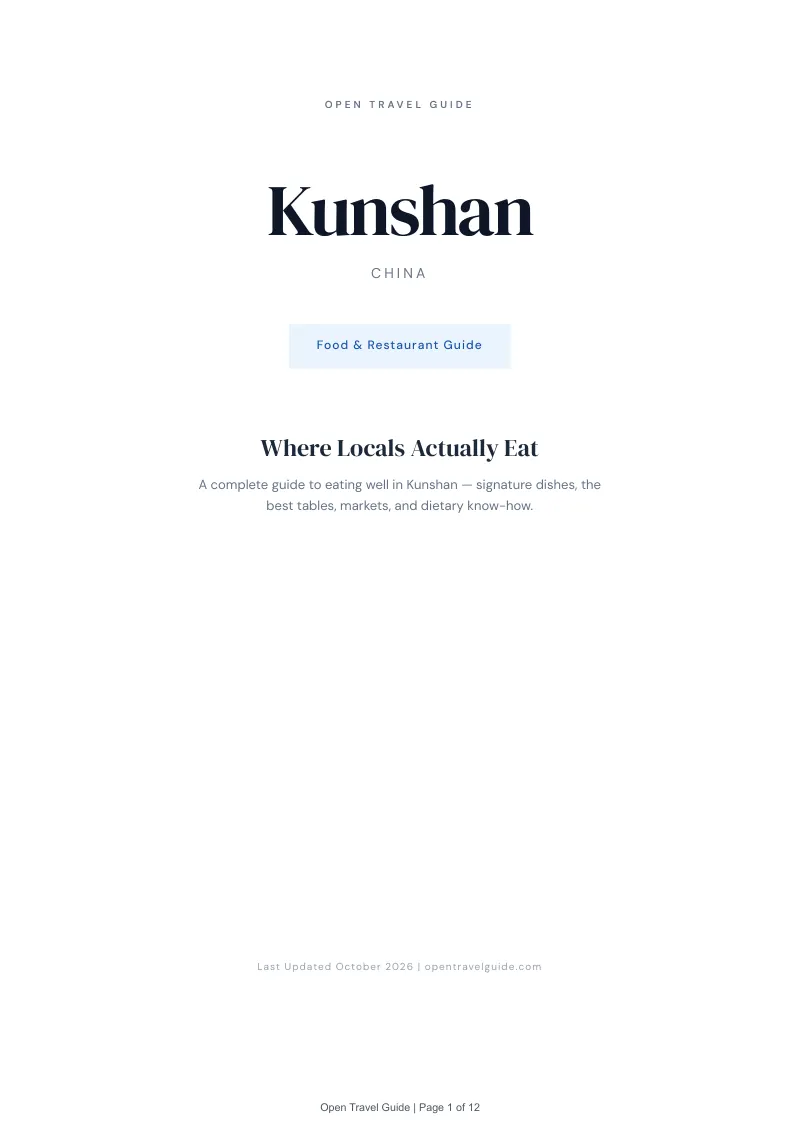 Kunshan Food & Restaurant Guide: Cover