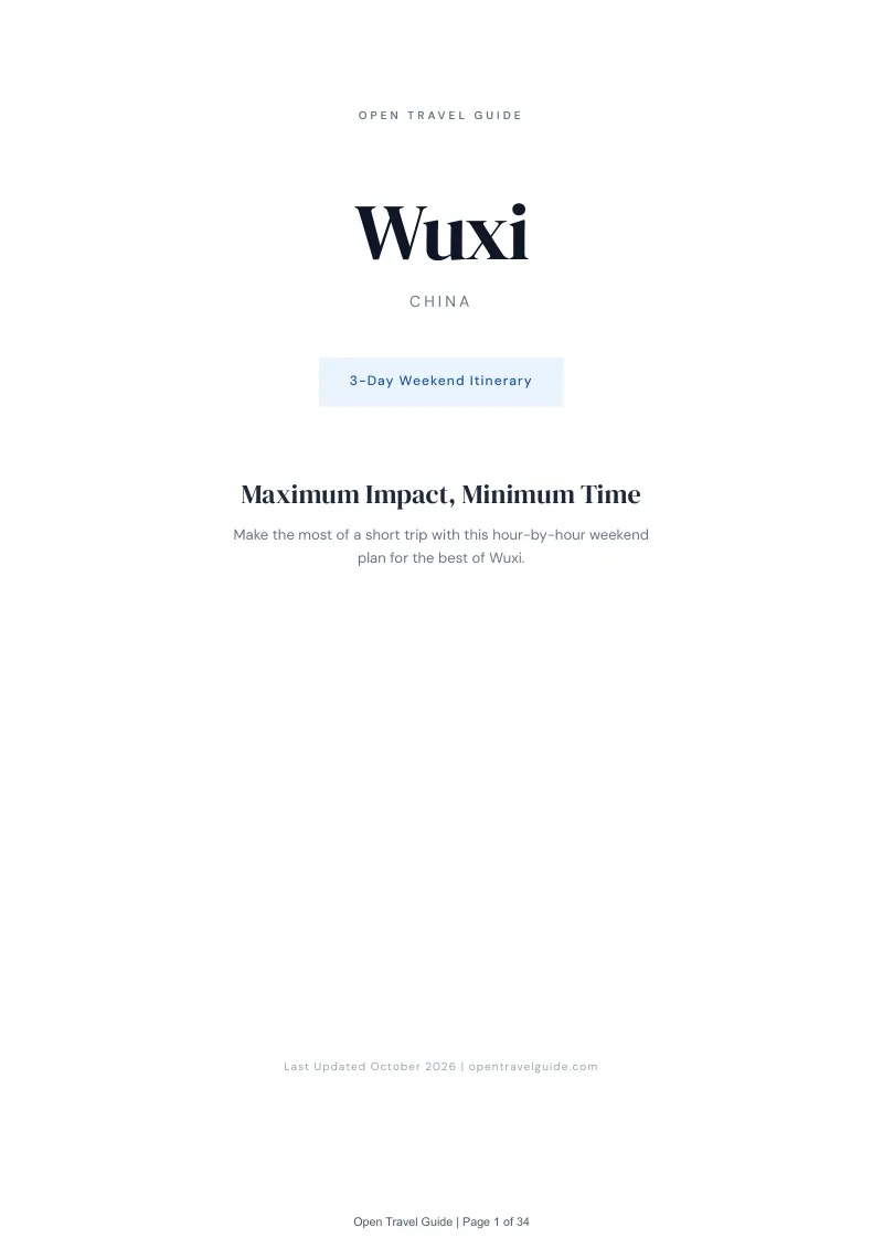 Wuxi 3-Day Weekend Itinerary: Cover