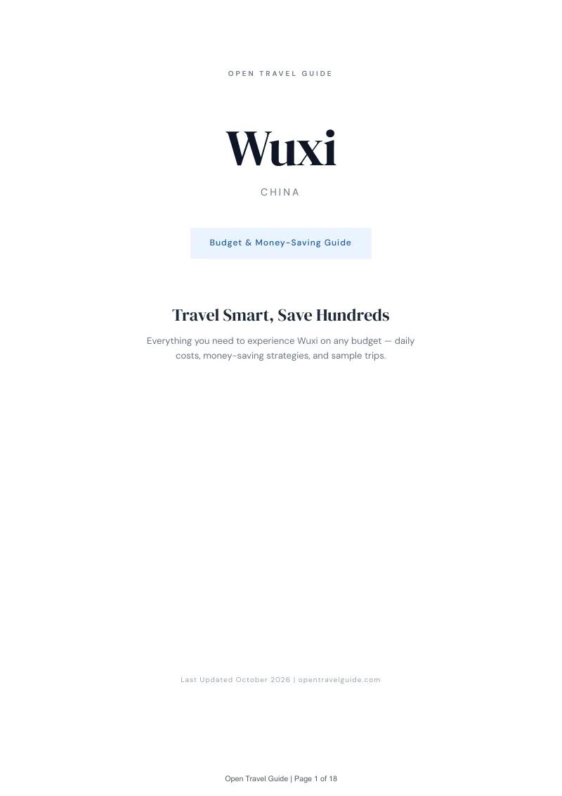 Wuxi Budget & Money-Saving Guide: Cover