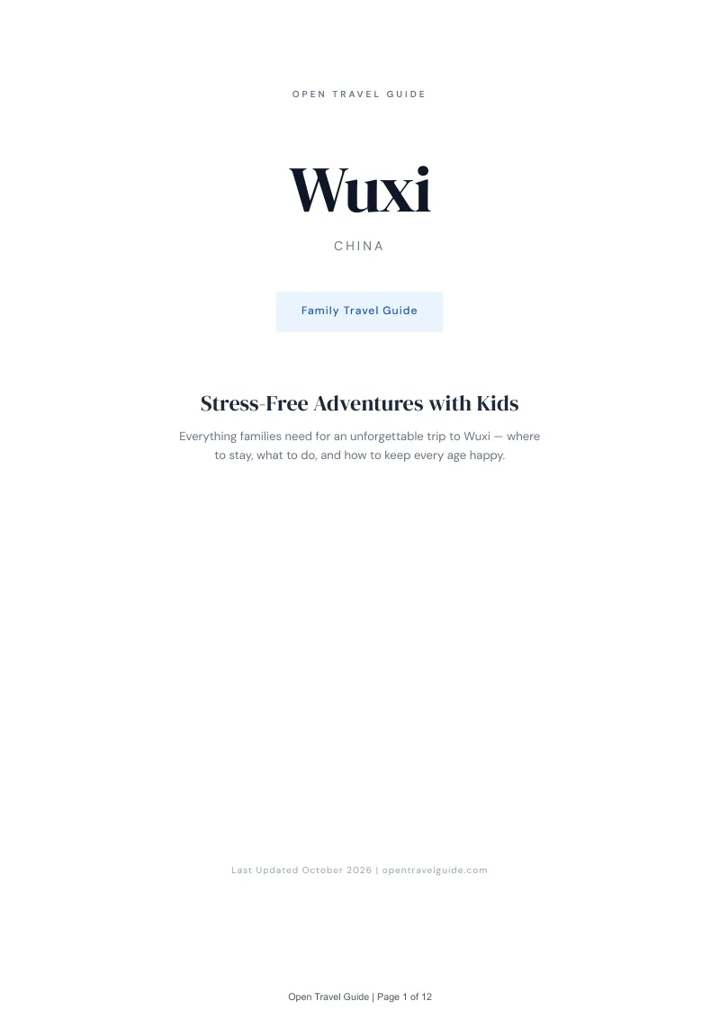 Wuxi Family Travel Guide: Cover