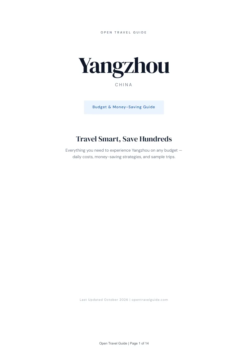 Yangzhou Budget & Money-Saving Guide: Cover
