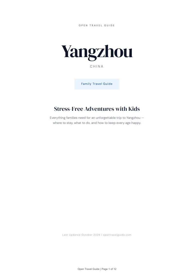 Yangzhou Family Travel Guide: Cover