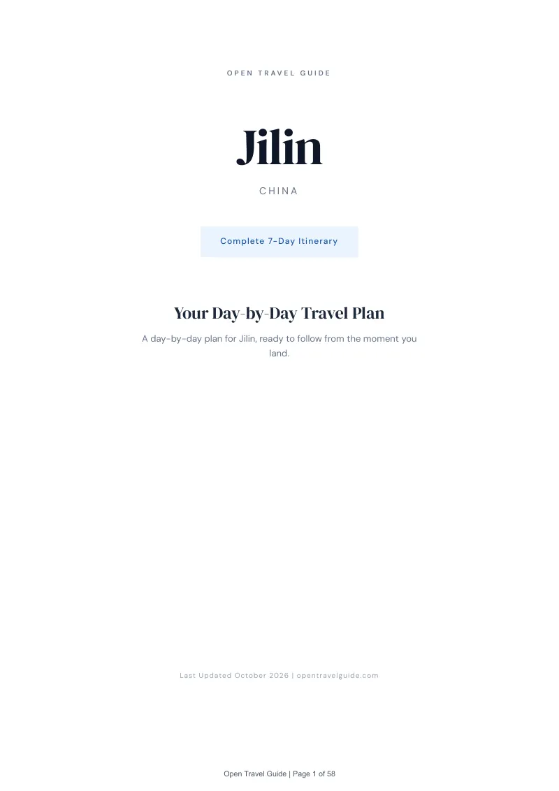 Jilin 7-Day Itinerary: Cover