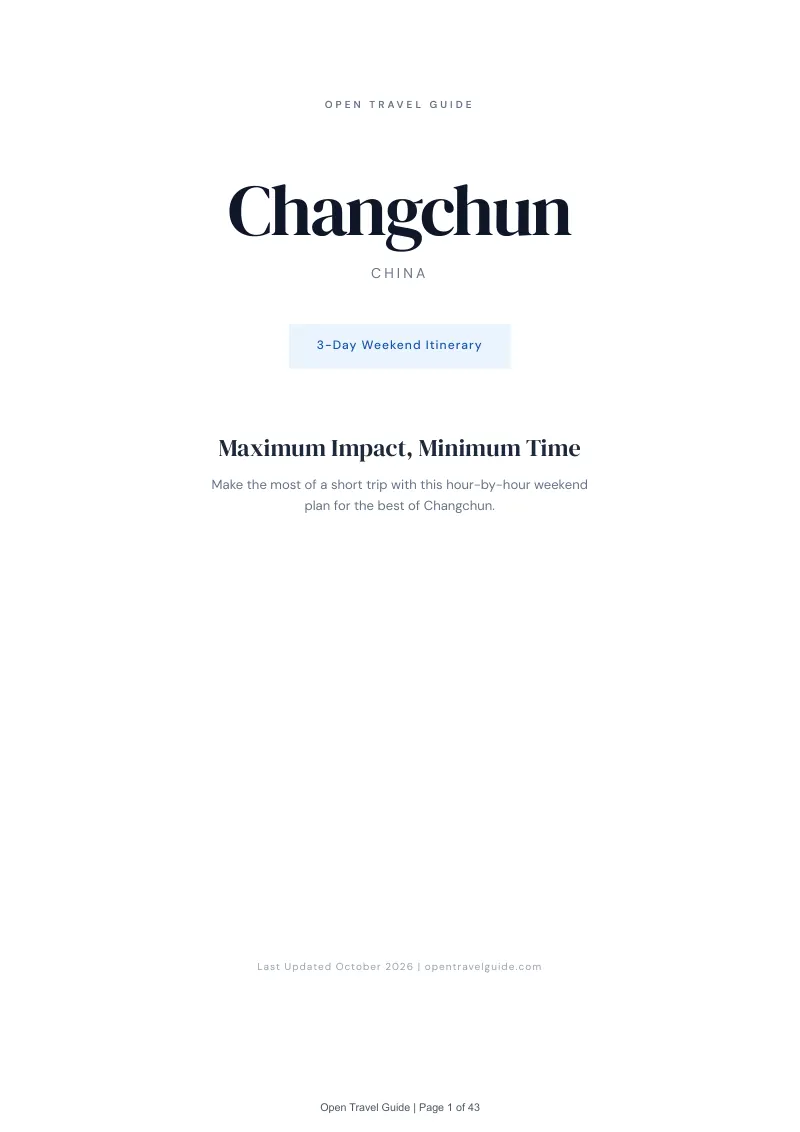 Changchun 3-Day Weekend Itinerary: Cover