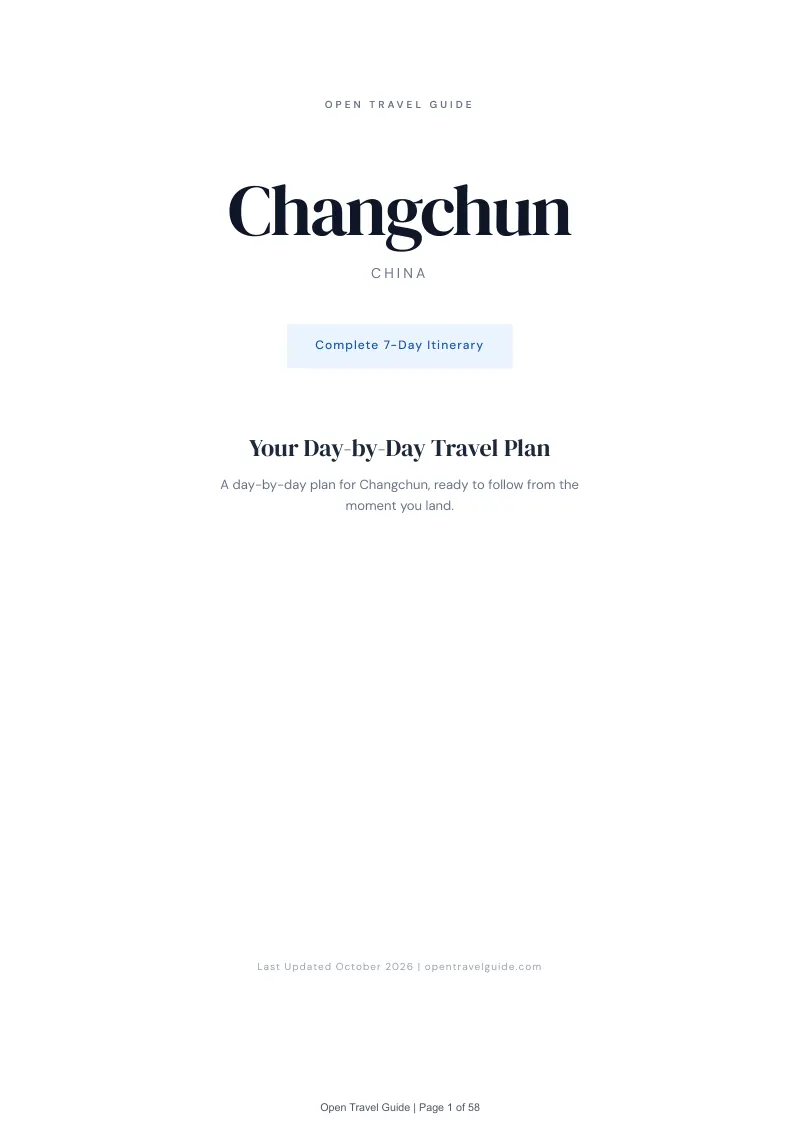 Changchun 7-Day Itinerary: Cover