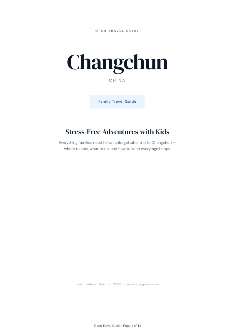 Changchun Family Travel Guide: Cover