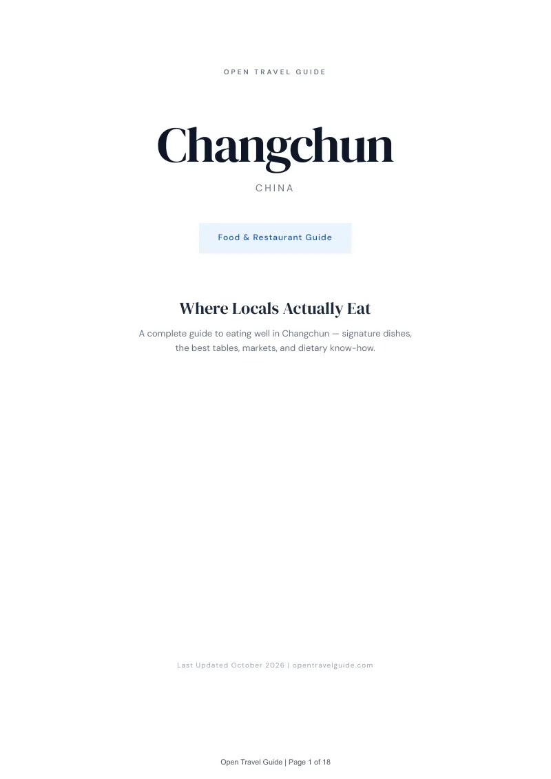 Changchun Food & Restaurant Guide: Cover
