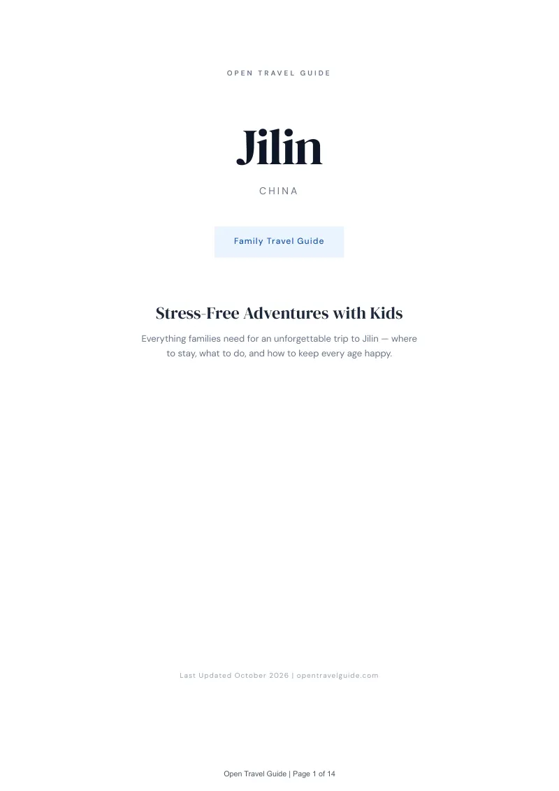 Jilin Family Travel Guide: Cover