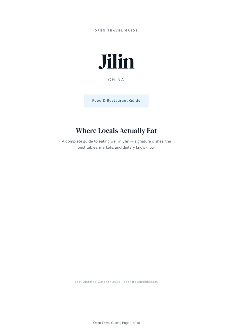 Jilin Food & Restaurant Guide: Cover