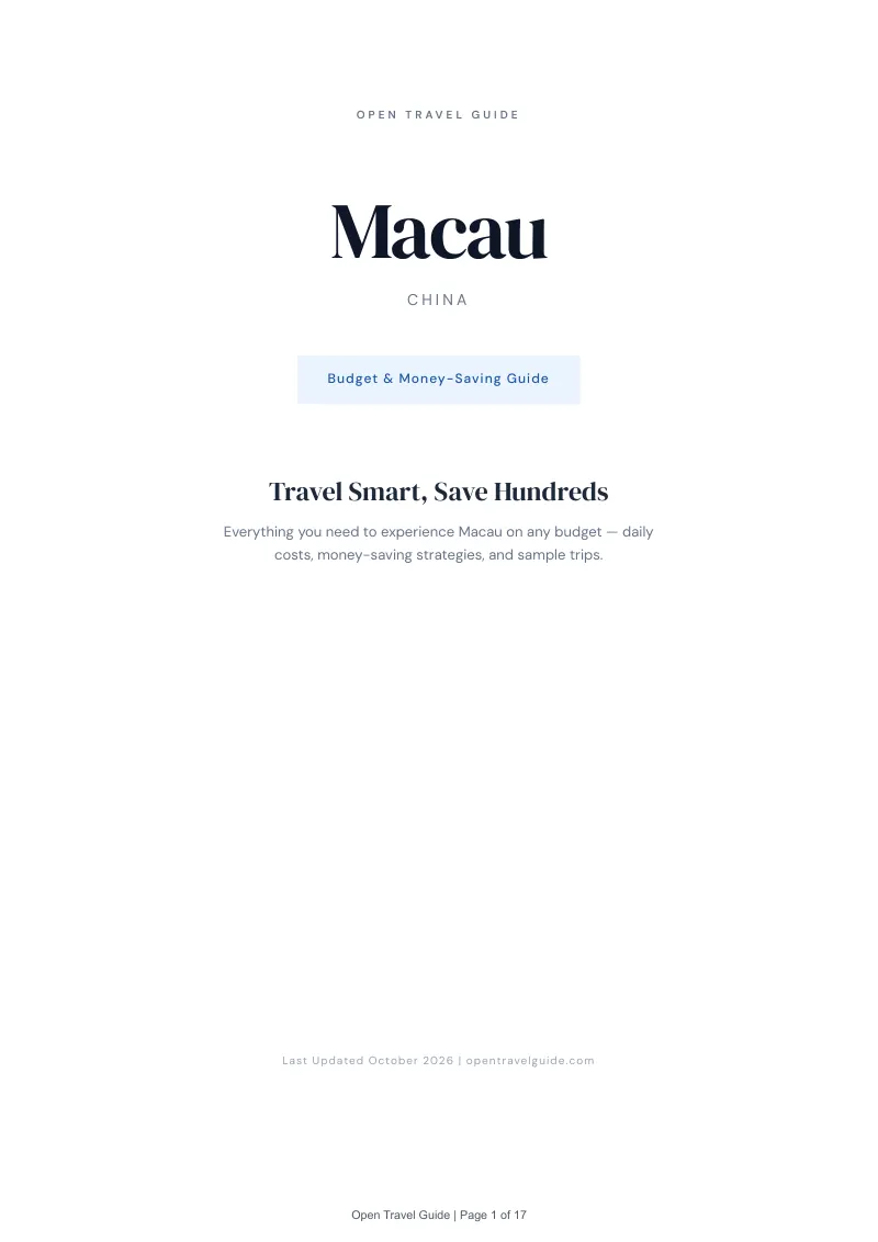 Macau Budget & Money-Saving Guide: Cover