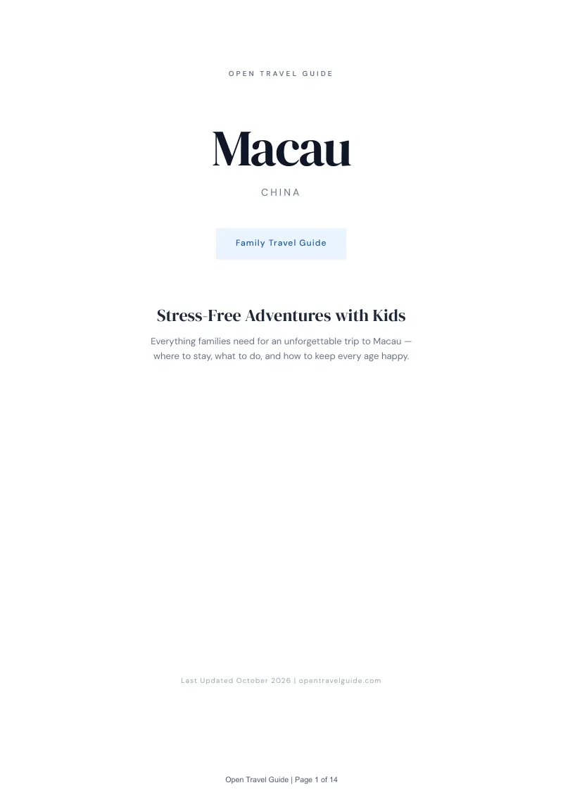 Macau Family Travel Guide: Cover
