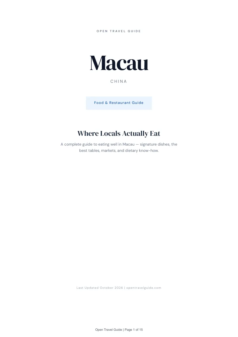 Macau Food & Restaurant Guide: Cover