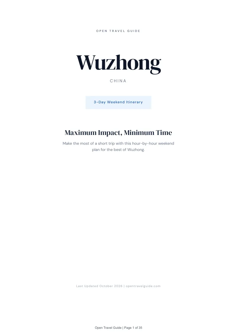 Wuzhong Complete Travel Bundle: 3-day itinerary · Cover