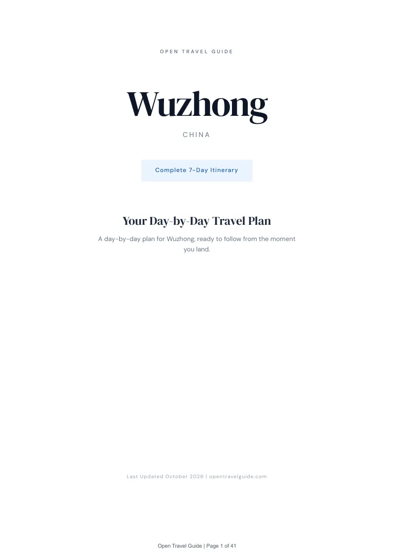 Wuzhong Complete Travel Bundle: 7-day itinerary · Cover