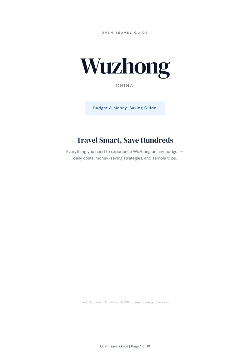 Wuzhong Budget & Money-Saving Guide: Cover