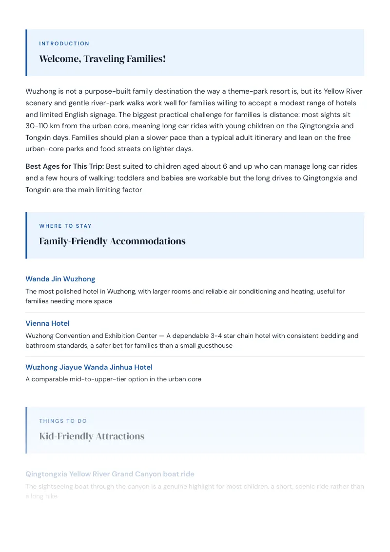 Wuzhong Complete Travel Bundle: Family guide · Kid-Friendly Attractions