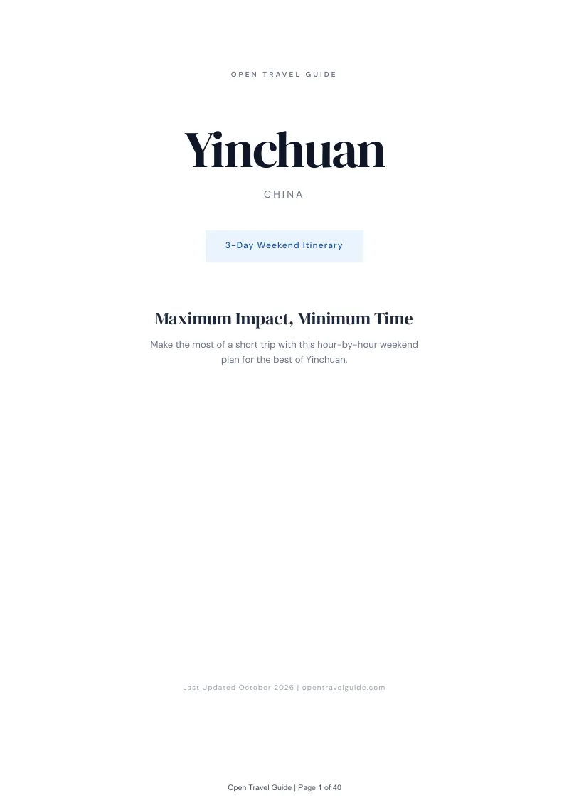 Yinchuan 3-Day Weekend Itinerary: Cover
