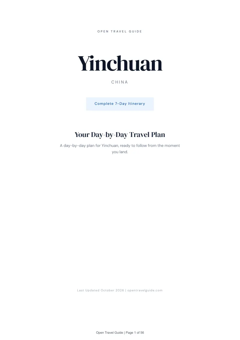 Yinchuan 7-Day Itinerary: Cover