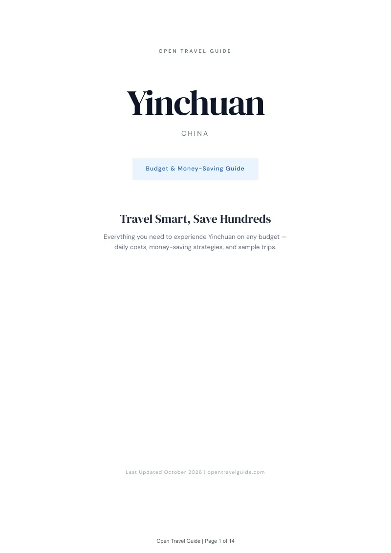 Yinchuan Budget & Money-Saving Guide: Cover