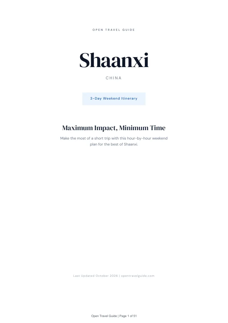 Shaanxi 3-Day Weekend Itinerary: Cover