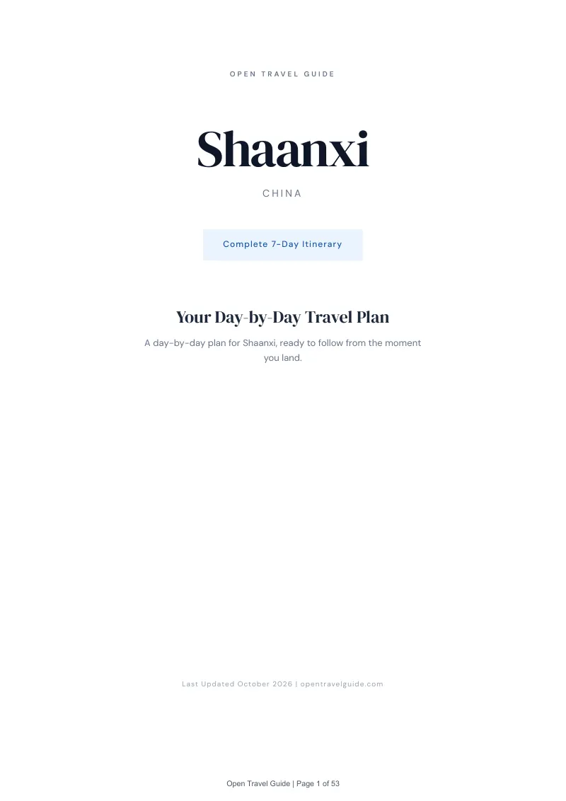 Shaanxi 7-Day Itinerary: Cover