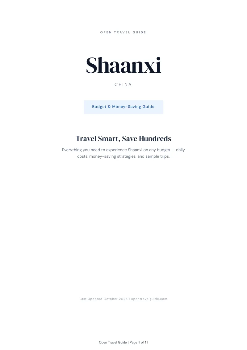 Shaanxi Budget & Money-Saving Guide: Cover